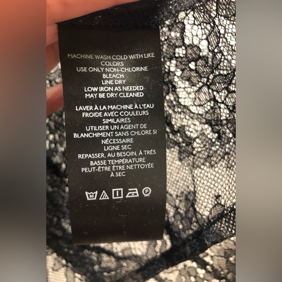 Anthropologie Maeve Womens Button Down Blouse‎ Black XS lace sheer NWT - Picture 10 of 14